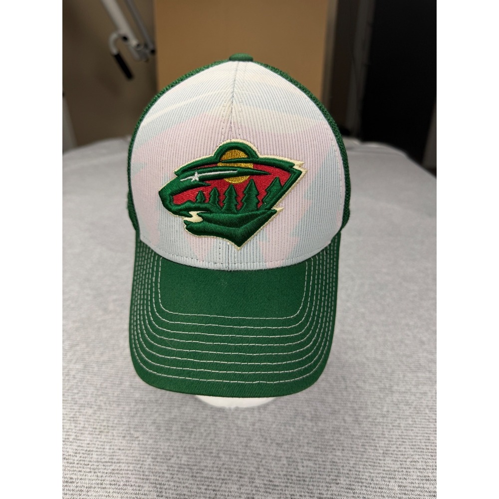 Minnesota Wild Reebok NHL Face Off Trucker Hat Green White FitMax 70 L/XL